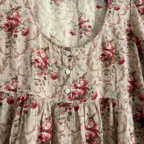 Ralph Lauren Denim & Supply Floral Red and Tan Gauze Dress. Size Large Spring. - Picture 6 of 13